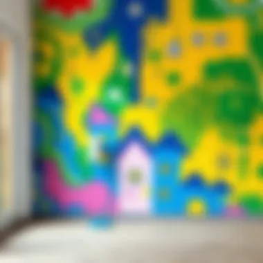 Vibrant walls painted with acrylic paint