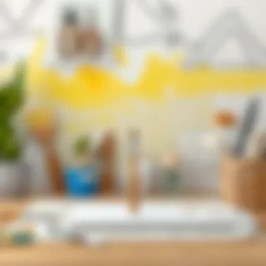 Tools and materials for acrylic wall painting