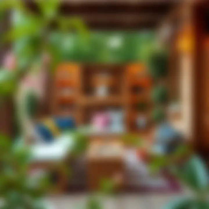 Elegant wooden furniture enhancing outdoor space