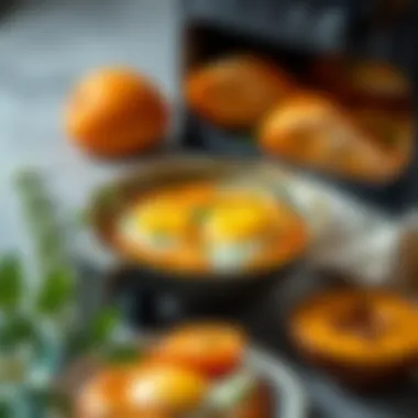 Delicious apricot and egg dish made in an air fryer