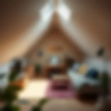 Creative use of space in a low ceiling attic with natural light