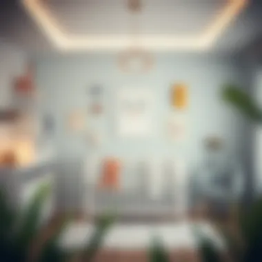 Creative wall art and decorations in a nursery