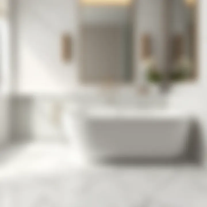 Elegant patterned marble surface in a bathroom setting