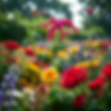 A beautifully designed garden showcasing floral colors