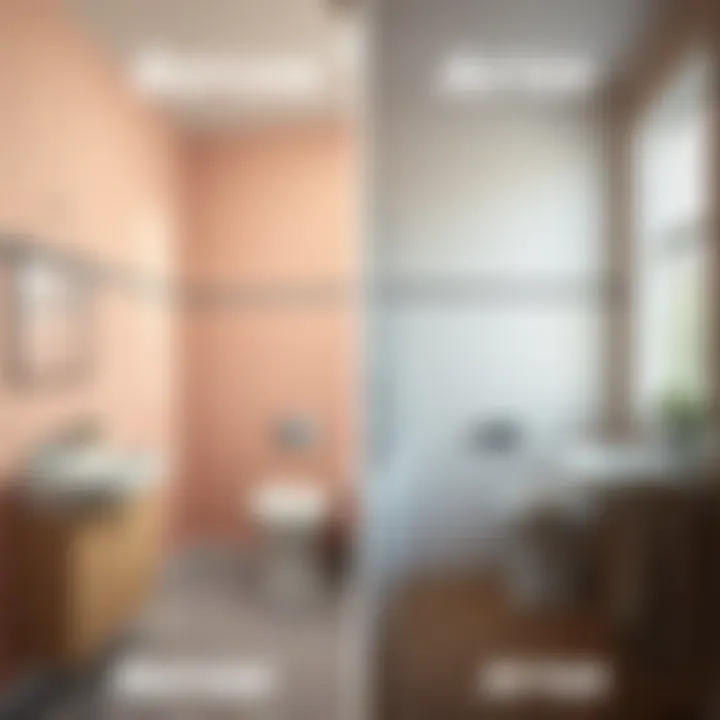 Before and after tile painting comparison