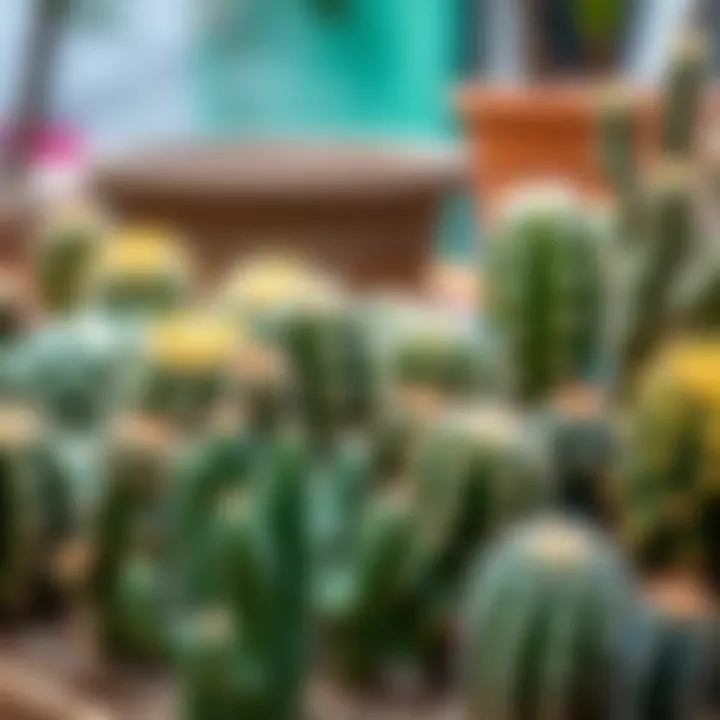 A well-maintained cactus arrangement with various species.