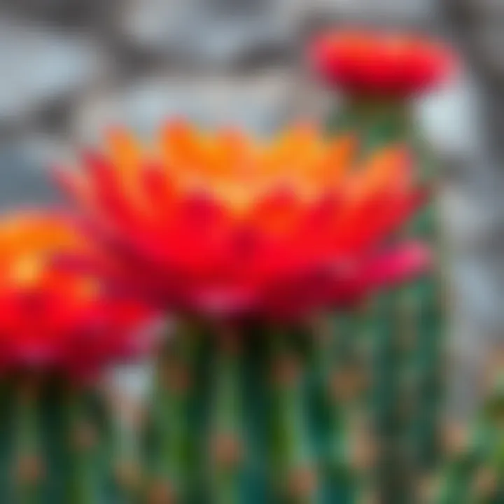 A vibrant cactus flower in full bloom, showcasing its vivid colors.