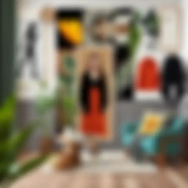 A mood board representing the fashion trends inspired by the series and local designers.