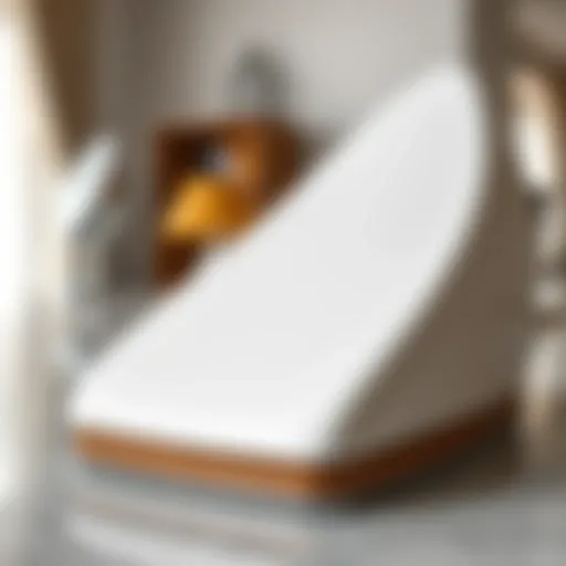 Close-up view of a ceramic iron soleplate showcasing its smooth surface.