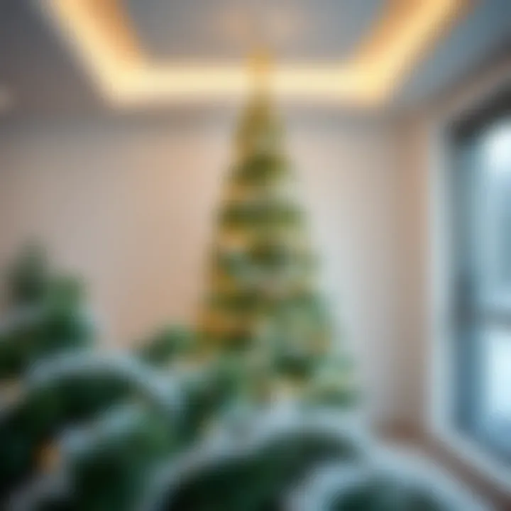 Modern Christmas tree featuring minimalist design and sleek ornaments