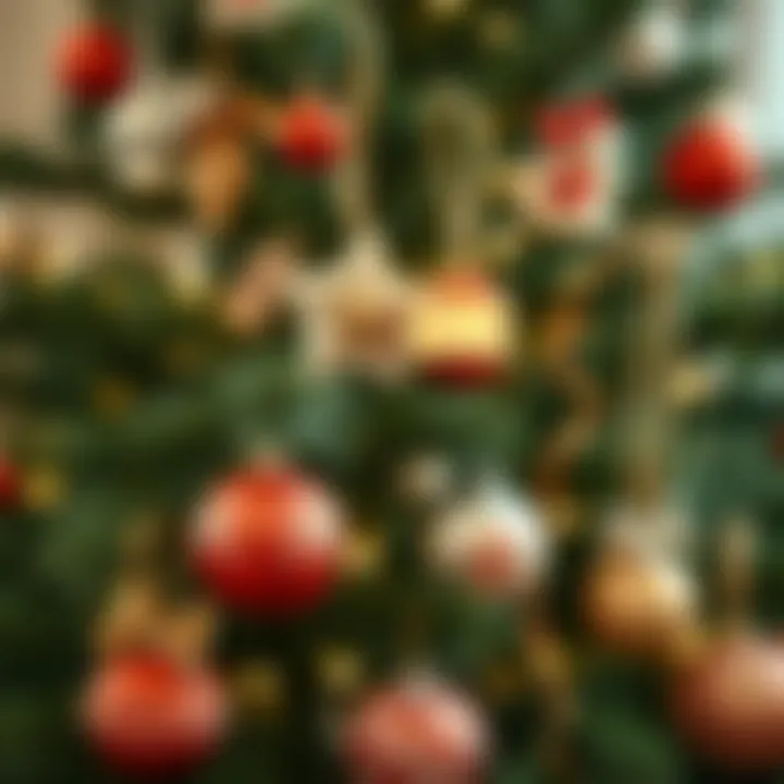 Traditional Christmas tree adorned with handmade ornaments