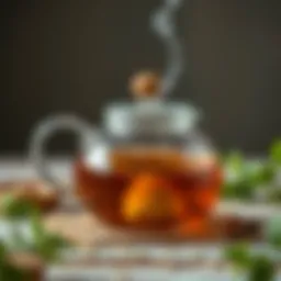 Clean teapot interior with natural ingredients