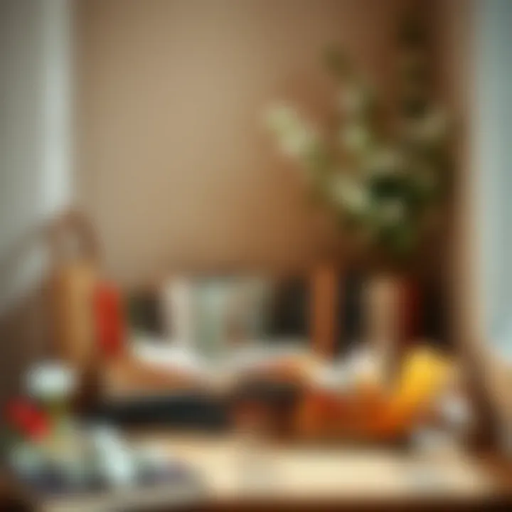 A cozy reading nook with a thoughtful book selection