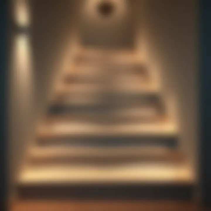 Creative use of lighting in stair decor