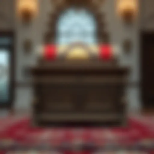 Traditional groom's chest adorned with intricate designs.