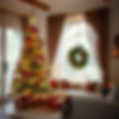 A beautifully decorated branch Christmas tree in a cozy setting