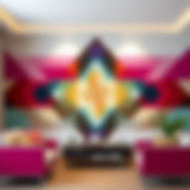 Abstract geometric wall painting design