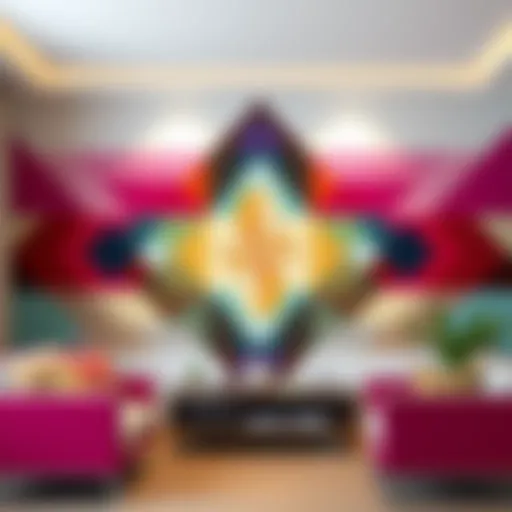 Abstract geometric wall painting design