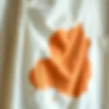 Illustration of a fabric stained with wall paint