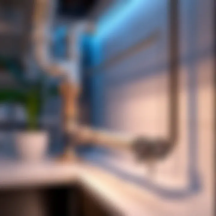 Stylish integration of pipes within modern decor