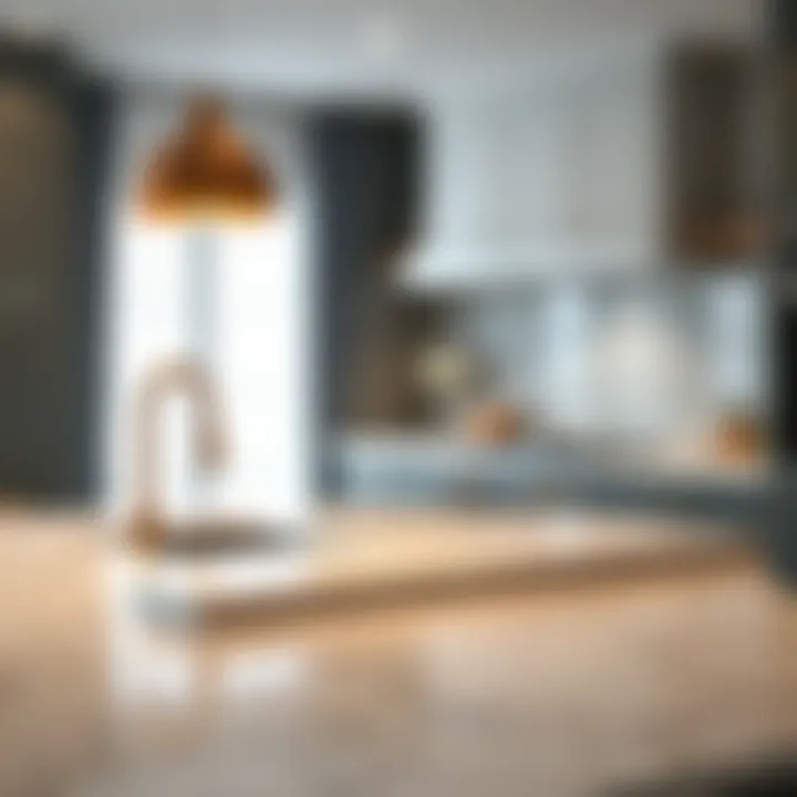 Elegant cast countertop blending functionality and aesthetics