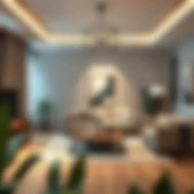 An elegant living room featuring neutral tones and stylish decor