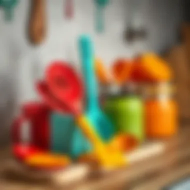 Vibrant emaye paint application on kitchen utensils