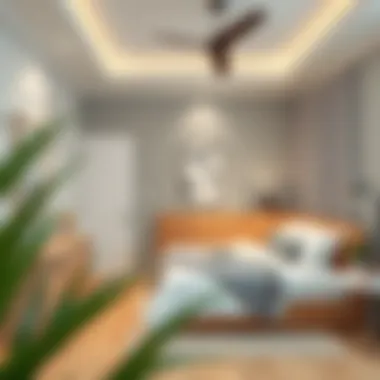 A serene bedroom with calming hues and tasteful design