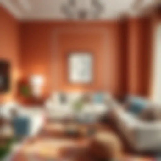 A beautifully painted living room showcasing warm colors and modern decor