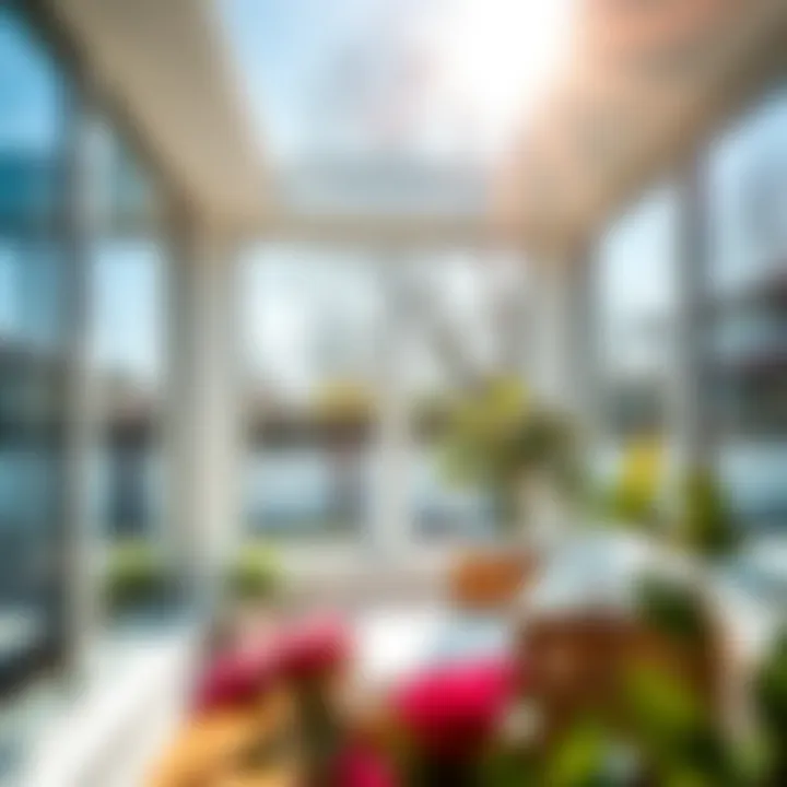 A sunny room with clear glass windows, emphasizing the aesthetic enhancement of well-maintained glass.