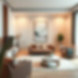 Elegant living room with soothing pastel colors