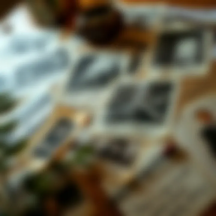 An artistic layout of photographs and handwritten notes