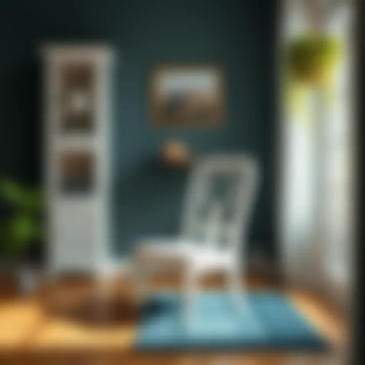 A beautifully repainted chair in a modern setting