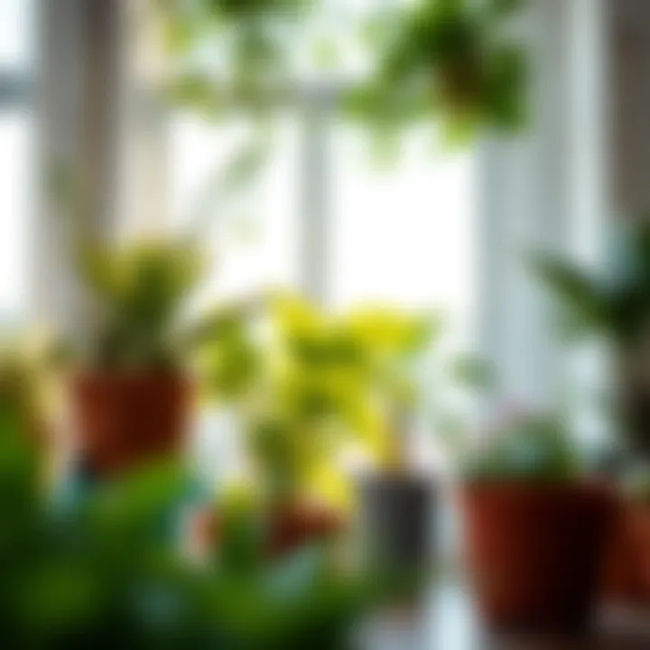 Healthy plants thriving in a bright indoor environment