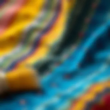 Close-up of a hand-painted project using fiber dyes