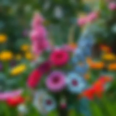 Vibrant flower arrangement in a garden setting