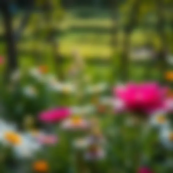 A serene landscape featuring flowers that play a role in the ecosystem.