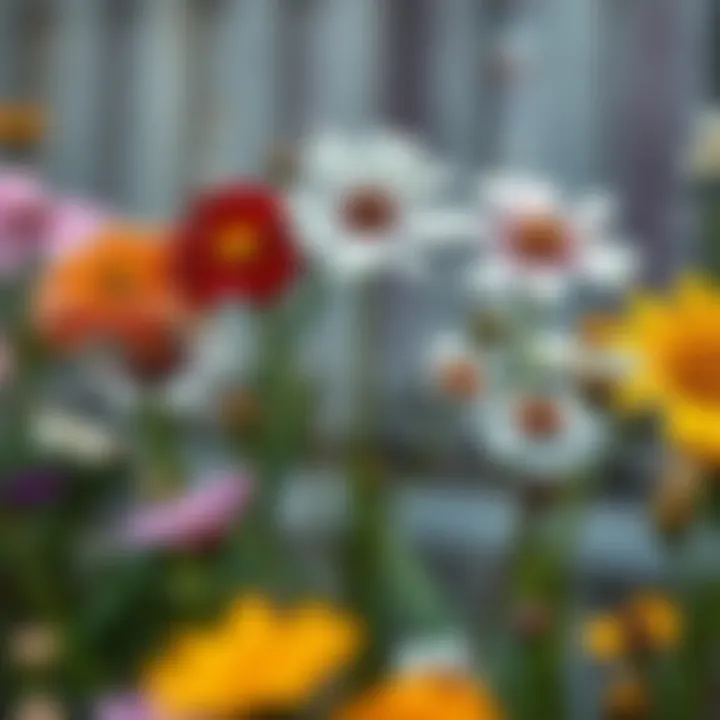 Illustration of different types of flowers with their names and characteristics.