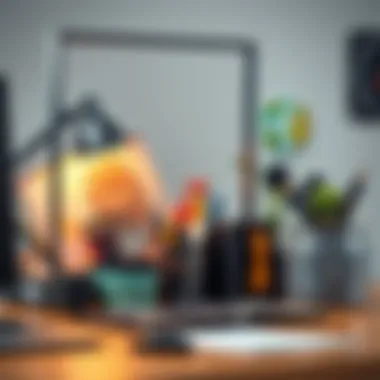 Functional desk organization with essential tools