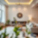 Creative wall paint application in a cozy living room