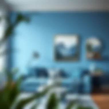 DIY project showcasing blue wall paint accents