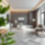 Stylish gray parquet flooring in a modern living room