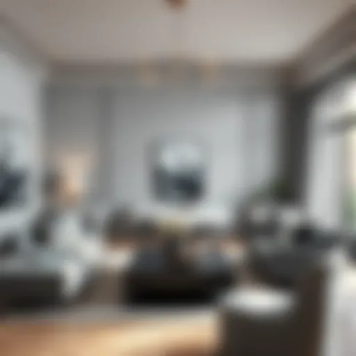 Elegant living room with gray tones