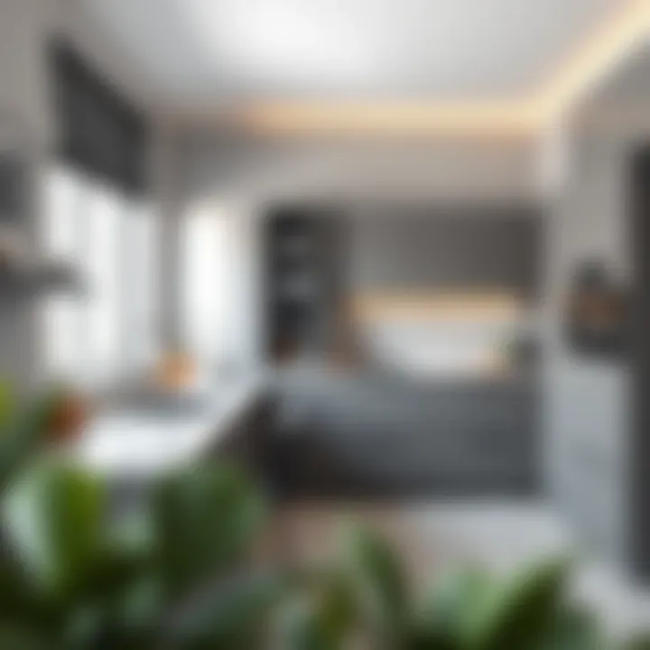 Modern kitchen with gray color scheme