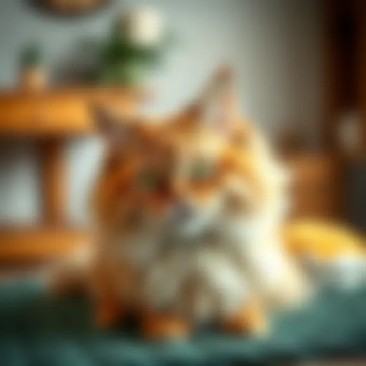 A groomed cat with reduced shedding