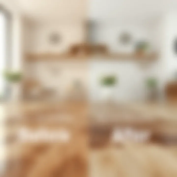 Before and after stain removal comparison