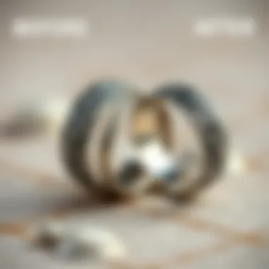 Before and after polishing silver rings