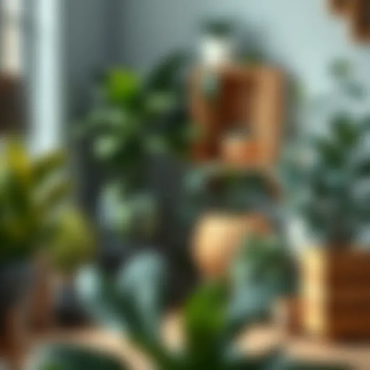 A serene corner in a home adorned with potted plants