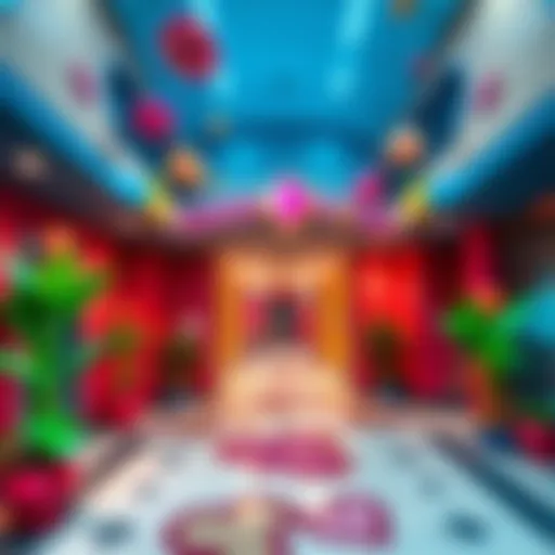 Creative decoration of a hospital entrance with vibrant colors and designs