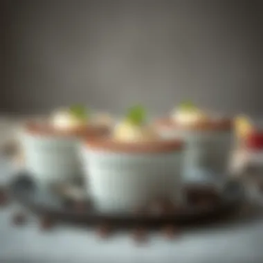 Elegant presentation of chocolate souffle